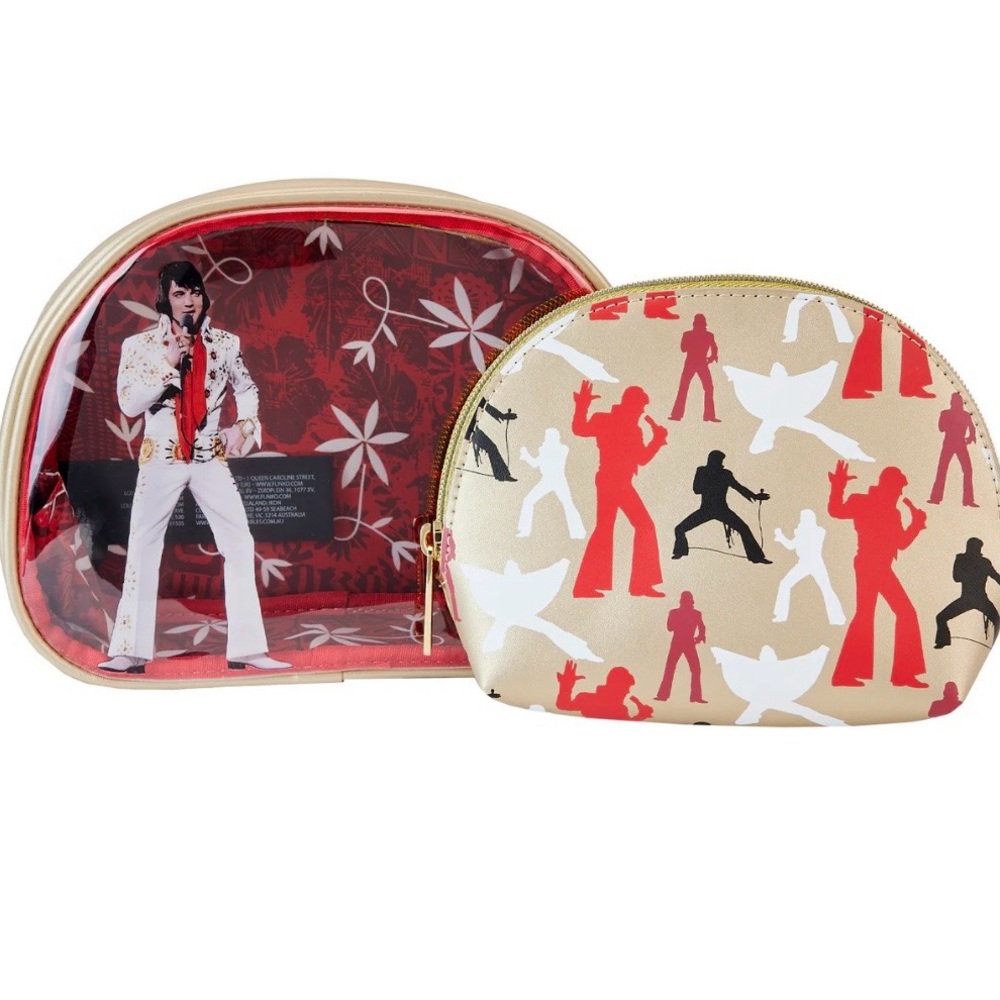 NWT Loungefly Elvis Presley Cosmetic Bag Set